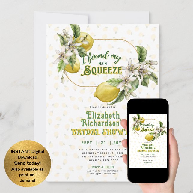 Invitation Définir pour l'été | Fun Lemon Squeeze Fête des ma (Créateur téléchargé)