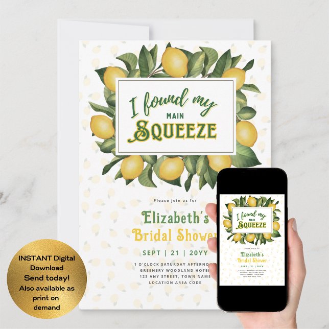Invitation Définir pour l'été | Fun Lemon Squeeze Fête des ma (Créateur téléchargé)
