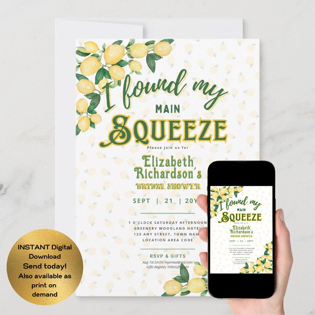 Invitation Définir pour l'été | Fun Lemon Squeeze Fête des ma (Créateur téléchargé)