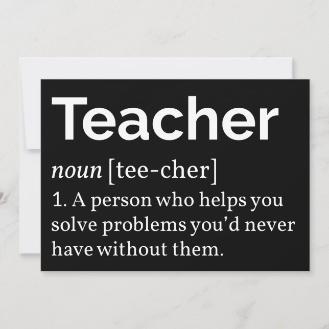 Invitation Définition d'enseignant (Devant)