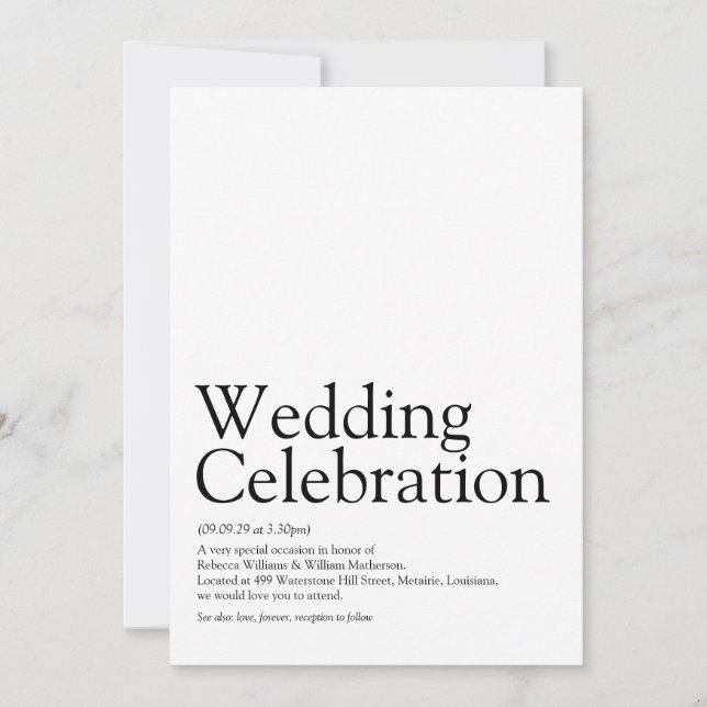 Invitation Définition Mariage (Devant)
