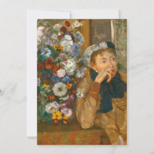 Invitation Degas A Woman Seated Beside a Vase of Flowers
