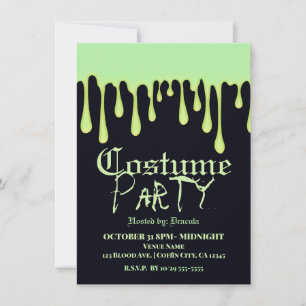 Invitation Dégoulinements de lueur verte Costume de fête d'Ha