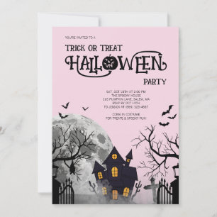 Invitation Déguisement de fête d'Halloween pour enfants Rose