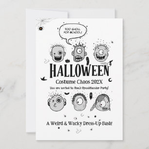 Invitation Déguisement de monstre bizarre et drôle pour enfan