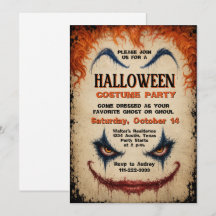 Déguisement d'Halloween de clown maléfique, fête e