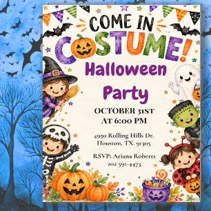 Invitation Déguisement Enfants Halloween Fête
