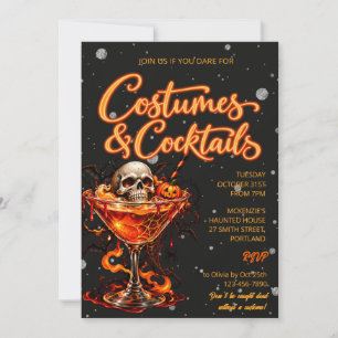 Invitation Déguisements d'Halloween et cocktails pour adultes