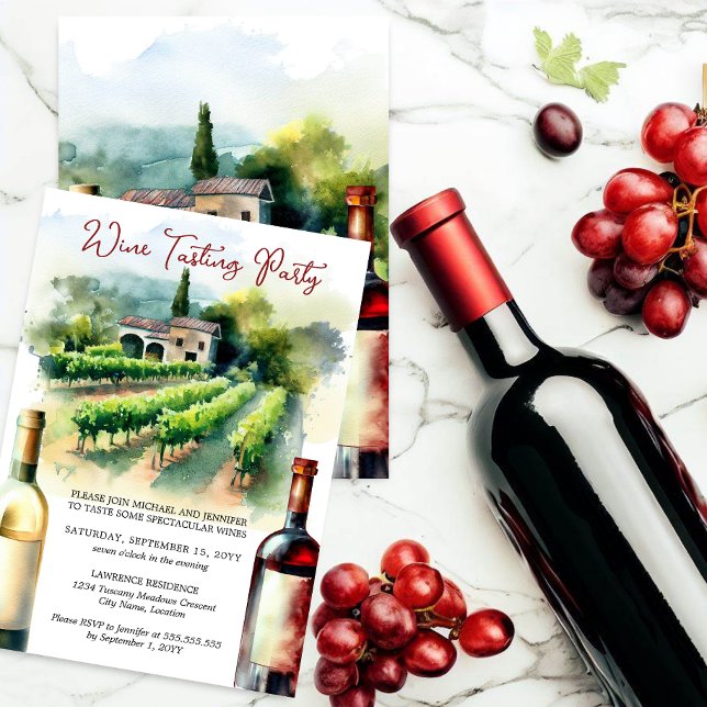 Invitation Dégustation de vin (For the wine connoisseurs, this invitation is perfect to invite your guests to partake in wines. )