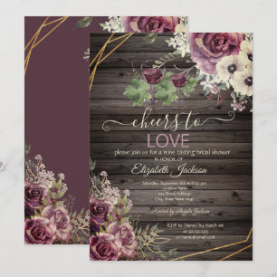Invitation Dégustation de vin Bourgogne Fleurs Bois Réception