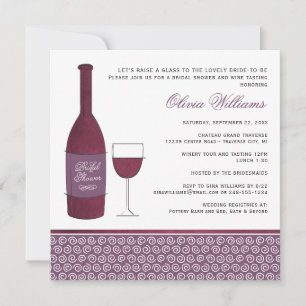 Invitation Dégustation de vin Bourgogne Plum Mariage Fête des