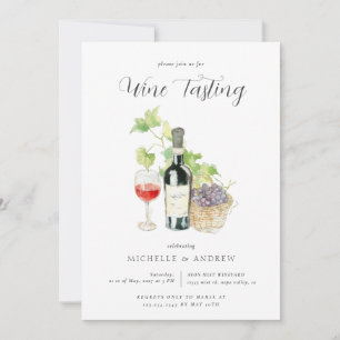 Invitation Dégustation de vin d'aquarelle QR Code Wedding sho