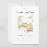 Dégustation de vin d'aquarelle QR Code Wedding sho