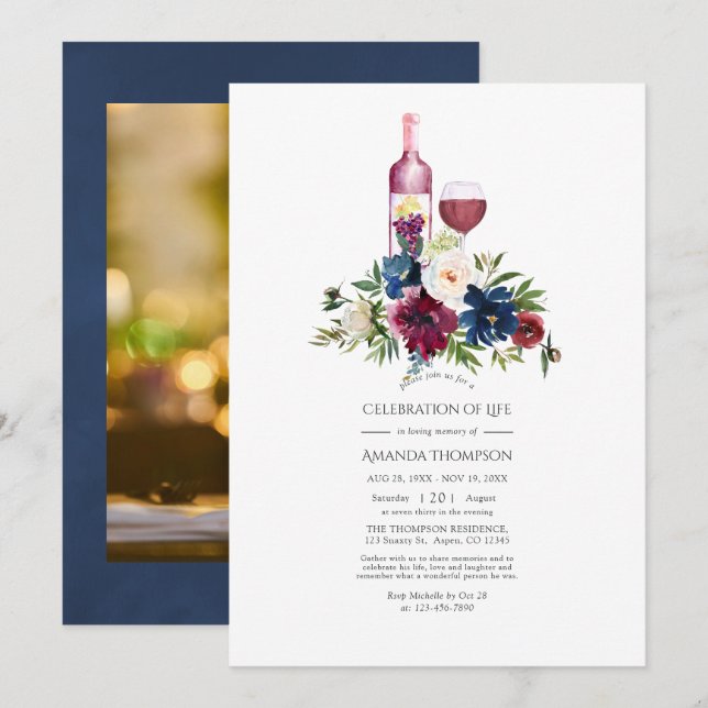 Invitation Dégustation de vin de Bordeaux Célébration de la v (Devant / Derrière)