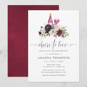 Invitation Dégustation de vin de mariage en bordeaux et marin