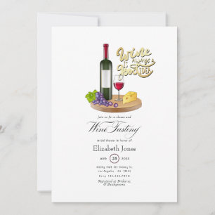 Invitation Dégustation de vins et fromages français pour ente