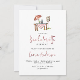 Invitation Dégustation de vins gourmands week-end Bachelorett