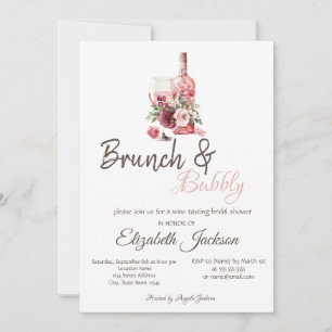 Invitation Dégustation Florale de vin Brunch & Bubbly