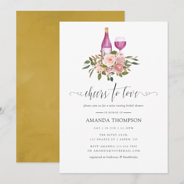 Invitation Dégustation florale et Fête des mariées d'or (Devant / Derrière)
