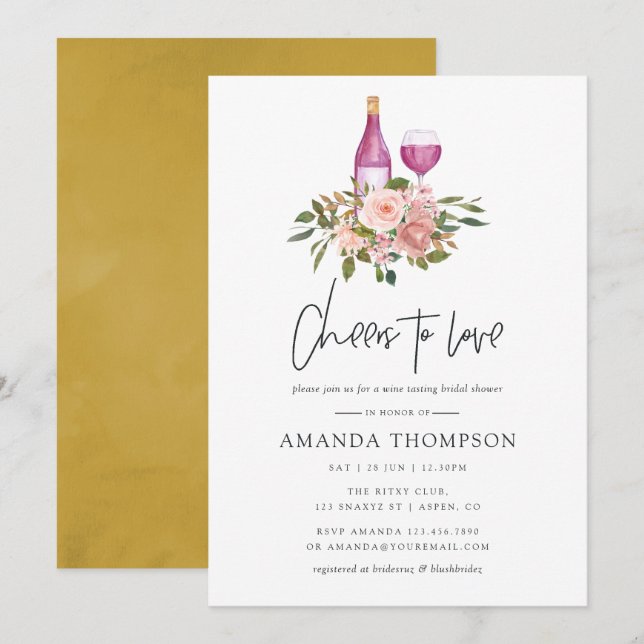 Invitation Dégustation florale et Fête des mariées d'or (Devant / Derrière)