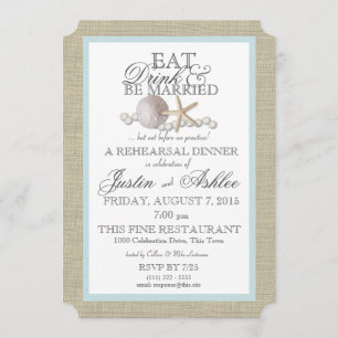 Invitation Déguster Boire Dollar de sable et Pearl Mariage Ré