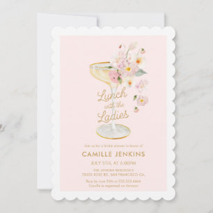 Invitation Déjeuner avec les Dames Rose Déjeuner de Mariage