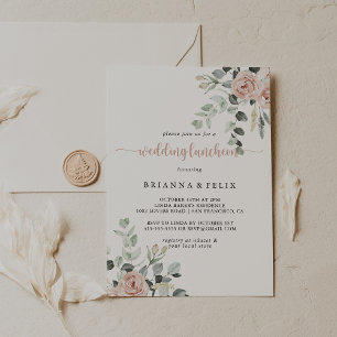 Invitation Déjeuner classique rose rose rose rose Mariage