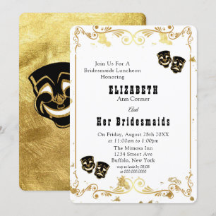 Invitation Déjeuner d'affaires Black Gold Comedy & Tragedy Br