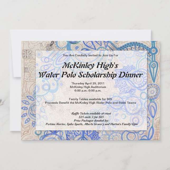 Invitation Déjeuner d'affaires de collecte de fonds pour les  (Devant)