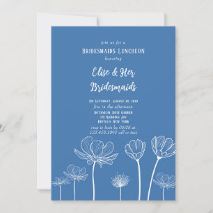 Invitation Déjeuner d'affaires Fleur sauvage Dusty Blue