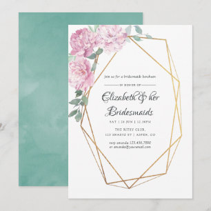 Invitation Déjeuner d'affaires floral géométrique Blush & Min