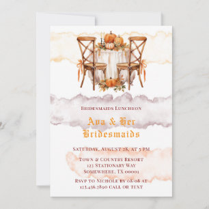 Invitation Déjeuner d'affaires floral Orange Burgundy