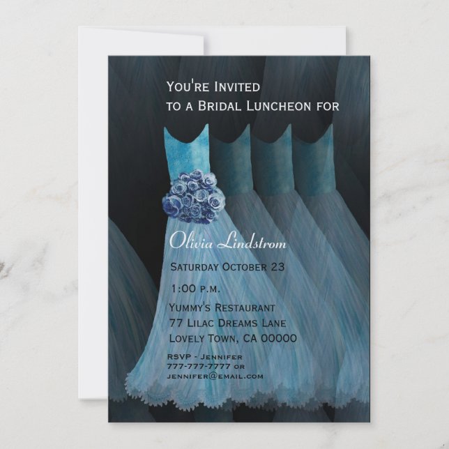 Invitation Déjeuner d'affaires ou robes bleues Brunch (Devant)