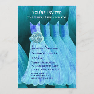 Invitation Déjeuner d'affaires ou robes bleues Brunch V05
