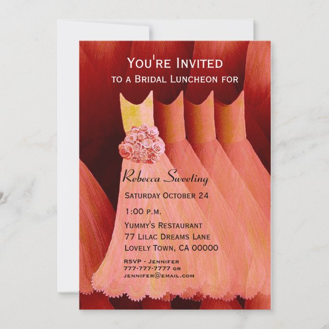 Invitation Déjeuner d'affaires ou robes de pêche au brunch V0 (Devant)