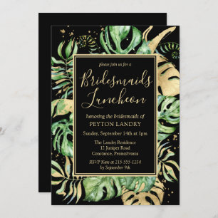 Invitation Déjeuner d'affaires Tropical Black & Gold Bridesma