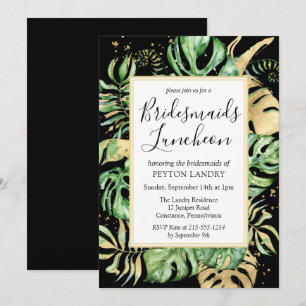 Invitation Déjeuner d'affaires Tropical Black & Gold Bridesma