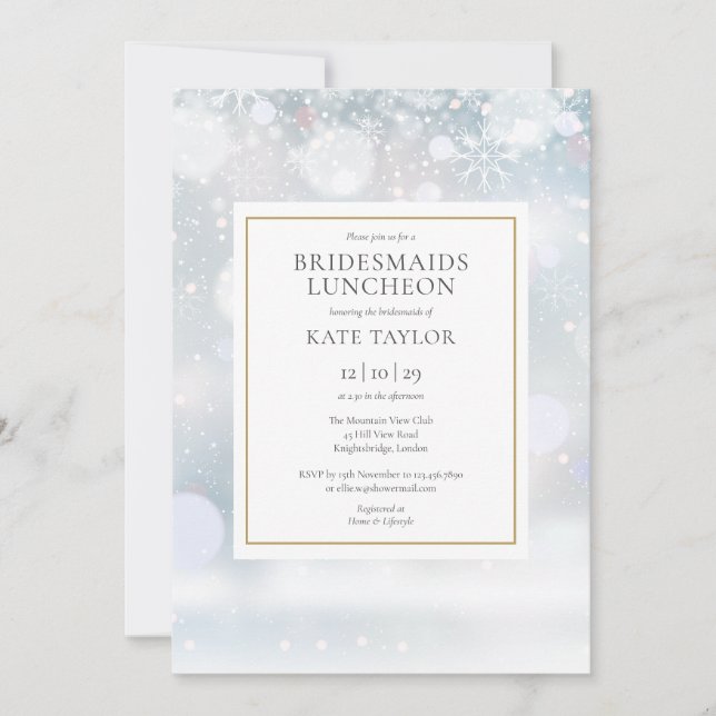 Invitation Déjeuner d'dames des Bridesmails d'hiver (Devant)