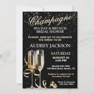 Invitation Déjeuner de Baby Shower au Champagne et à la Journ