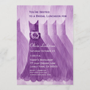 Invitation Déjeuner de demoiselle d'honneur ou robes pourpres