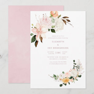 Invitation Déjeuner de demoiselles d'honneur florales pastel