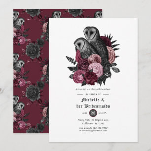 Invitation Déjeuner de demoiselles d'honneur gothique aux fle