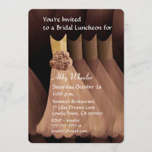Invitation Déjeuner de femme de chambre ou robes d'or Brunch 
