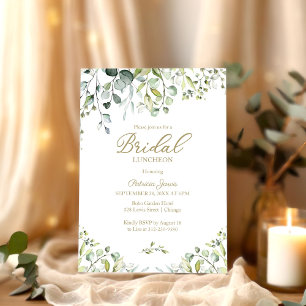 Invitation Déjeuner de mariage à la verdure d'eucalyptus aqua