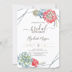 Invitation Déjeuner de mariage aux succulentes du désert à l'