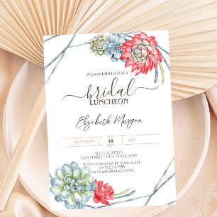 Invitation Déjeuner de mariage aux succulentes du désert à l'