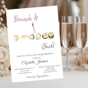Invitation Déjeuner de mariage avec brunch et sushi