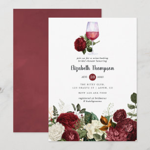 Invitation Déjeuner de mariage avec dégustation de vin floral