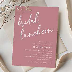 Invitation Déjeuner de mariage minimaliste moderne Rose pouss