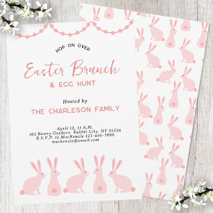 Invitation Déjeuner de Pâques avec un lapin mignon